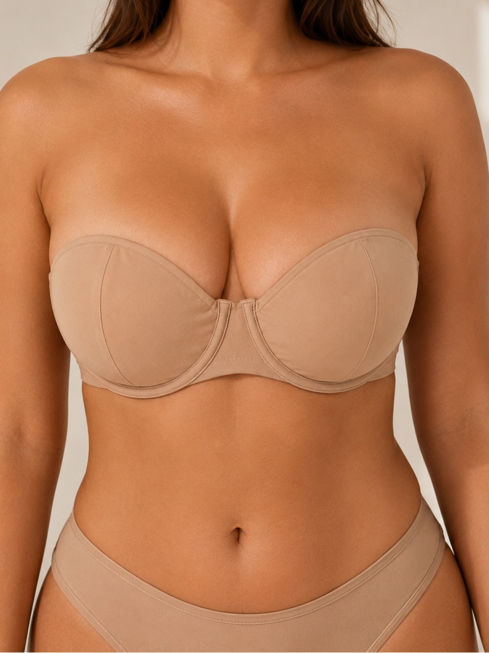 Strapless Nude Balconette Bra + Clear Straps Included